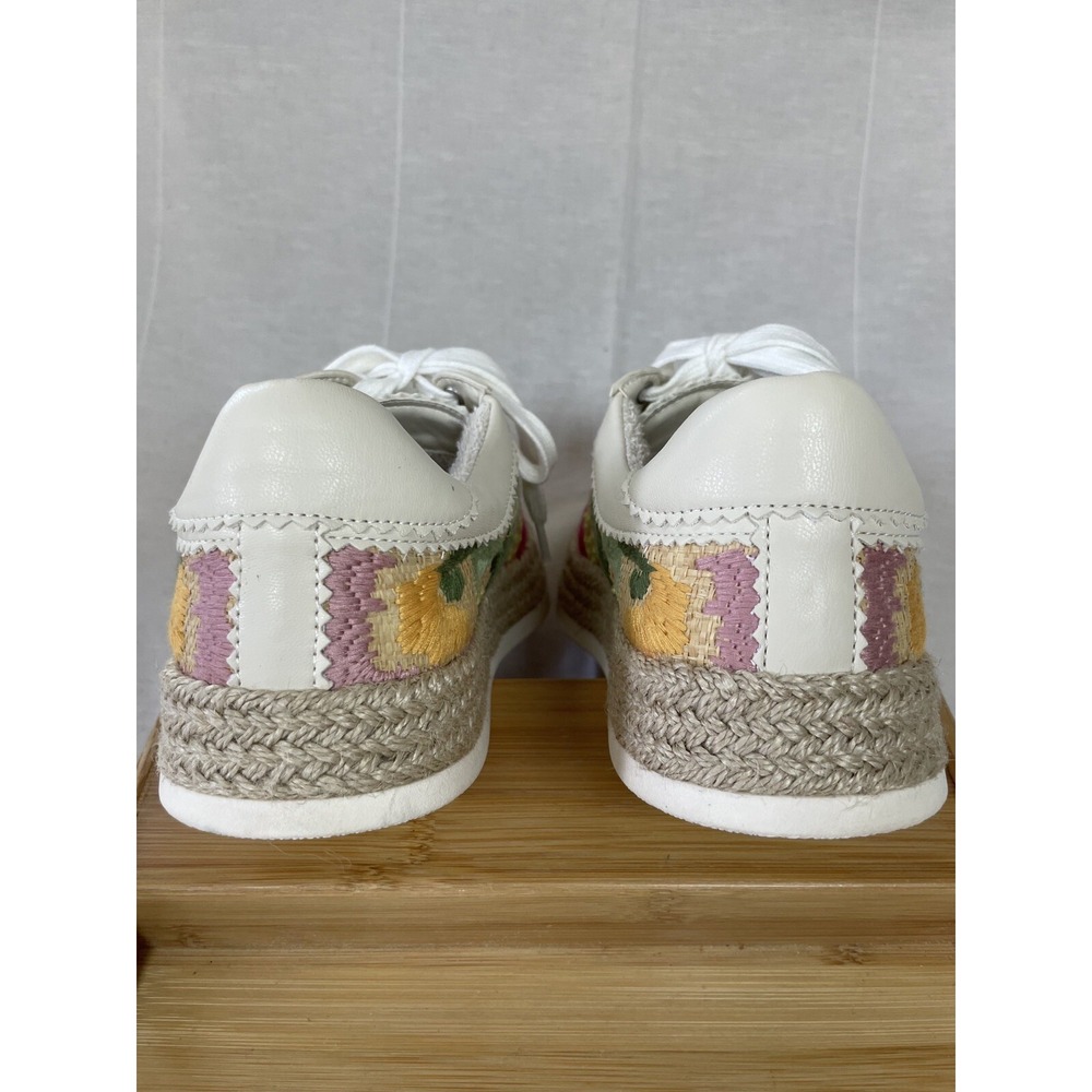 NEW Dolce Vita: Azalia in Floral Multi Raffia Sneakers Embroidered Shoes Size 8 - Picture 4 of 5